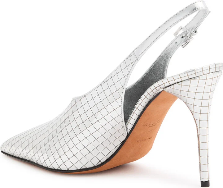 Alaïa Art Deco 90 Metallic Leather Slingback Pumps - Image 2