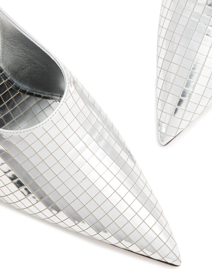Alaïa Art Deco 90 Metallic Leather Slingback Pumps - Image 3