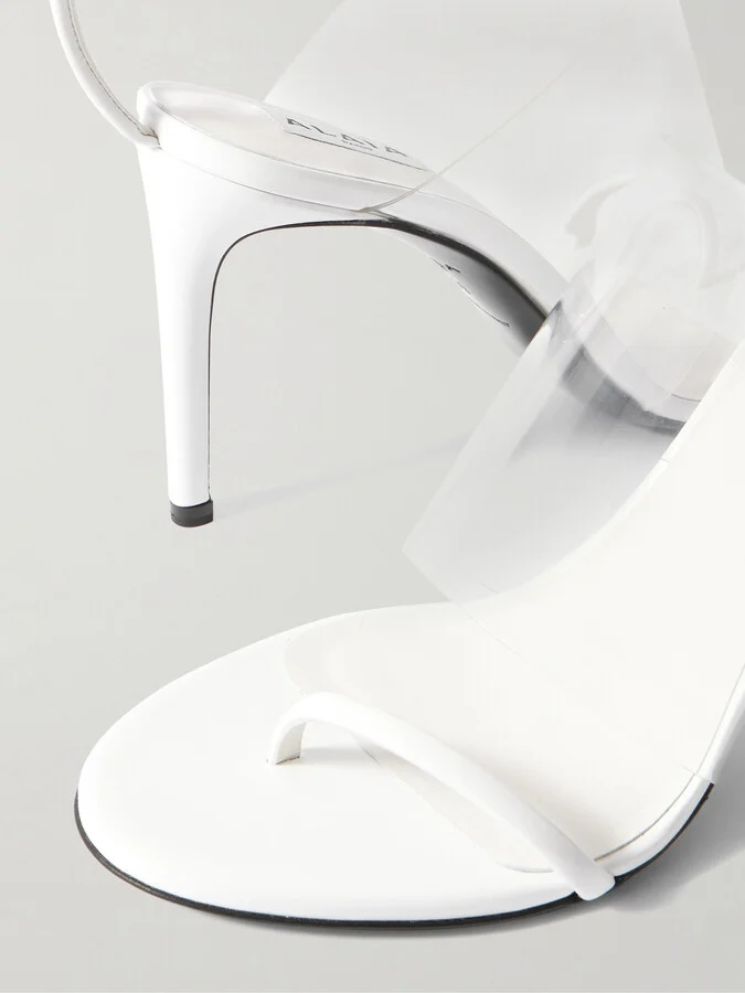 Alaïa - Asymmetric Patent-leather And Pvc Sandals - White - Image 4