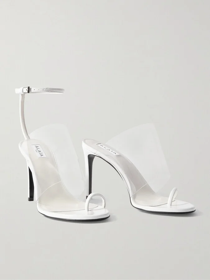 Alaïa - Asymmetric Patent-leather And Pvc Sandals - White