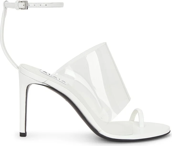ALAÏA Asymmetric Sandal in White - Image 2