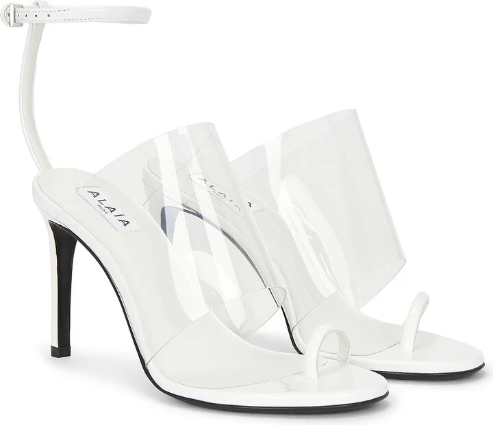 ALAÏA Asymmetric Sandal in White