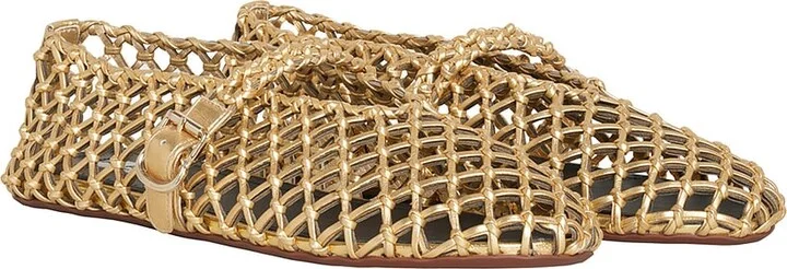 ALAÏA Ballet Flat in Metallic Gold