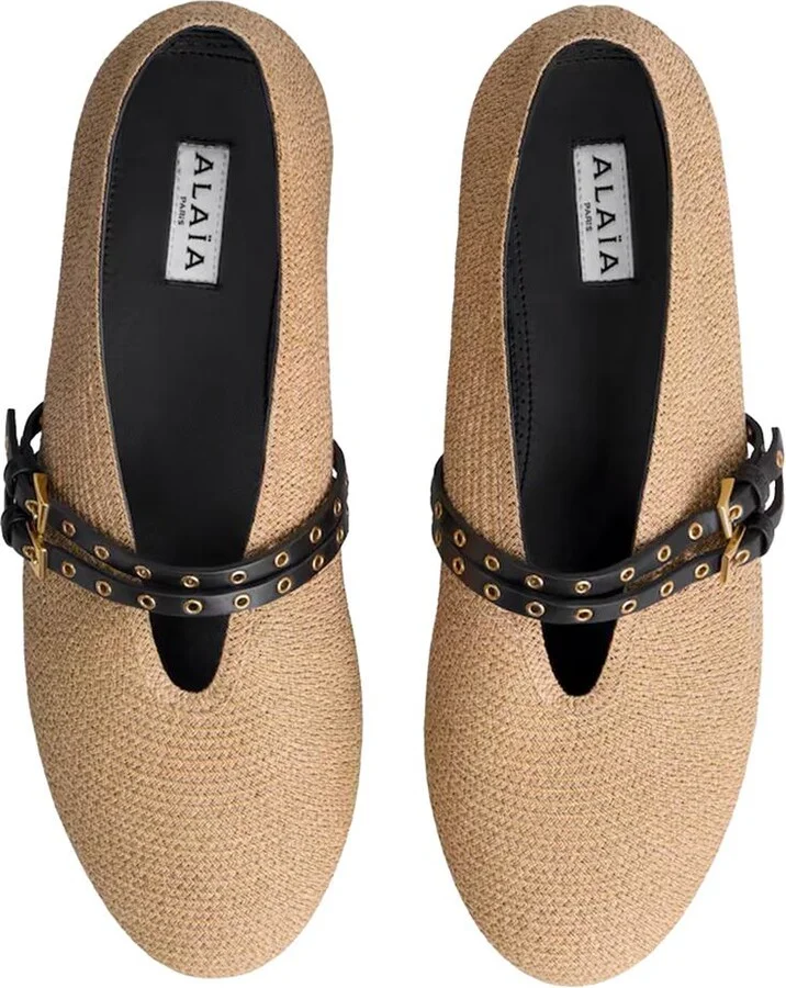 Alaïa Ballet Flats In Paper Straw Shoes - Image 2