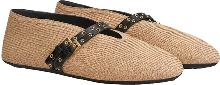 Alaïa Ballet Flats In Paper Straw Shoes - Image 3