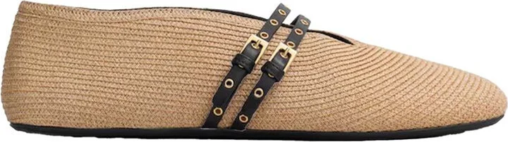 Alaïa Ballet Flats In Paper Straw Shoes
