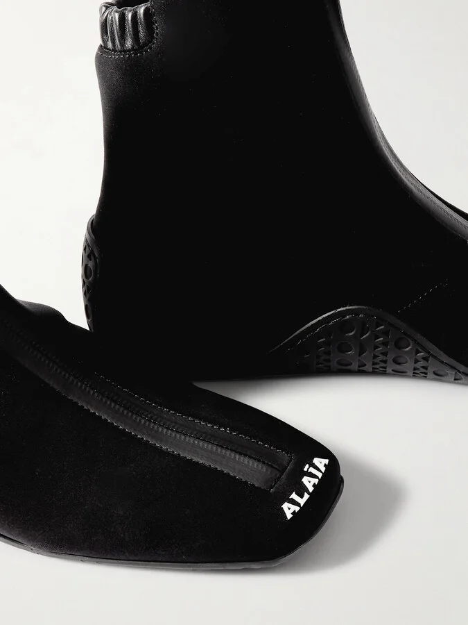 Alaïa - Basket Neoprene High-top Sneakers - Black - Image 4