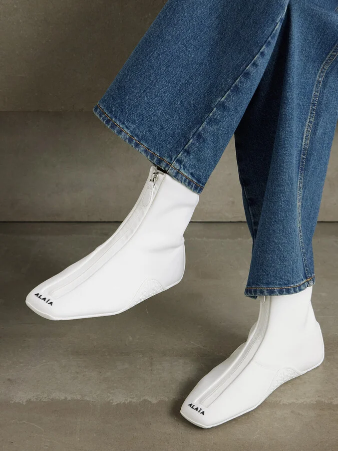 Alaïa - Basket Neoprene High-top Sneakers - White - Image 2
