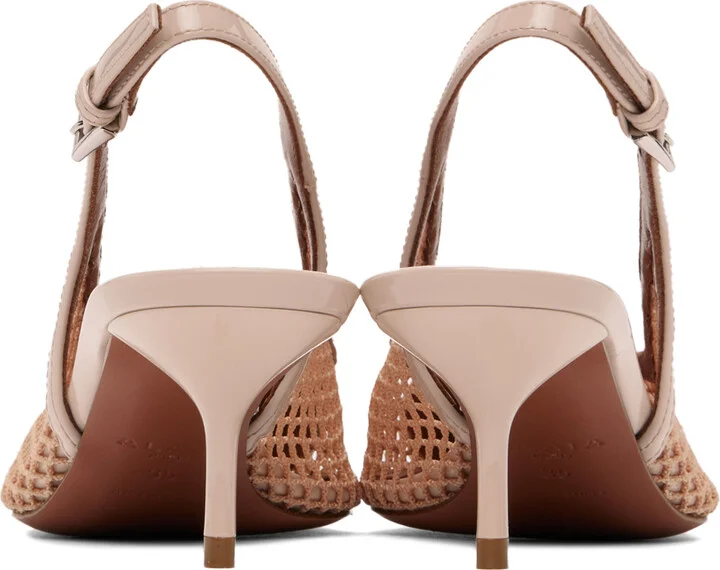 ALAÏA Beige 'Le Cœur' Slingback Heels - Image 2