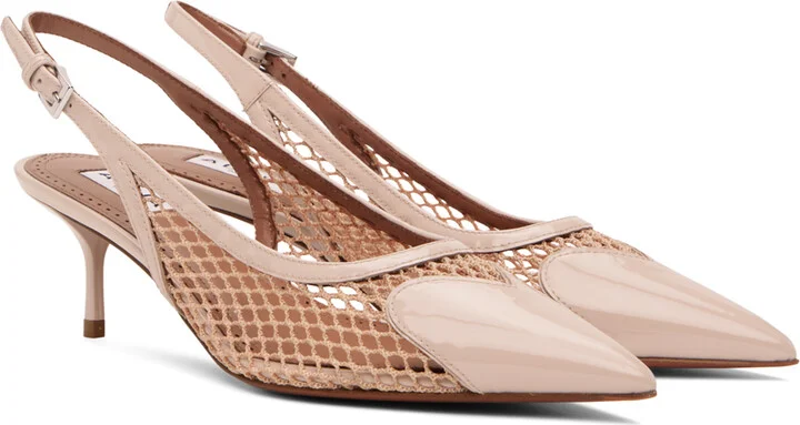 ALAÏA Beige 'Le Cœur' Slingback Heels - Image 4