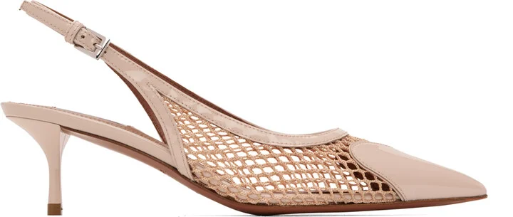 ALAÏA Beige 'Le Cœur' Slingback Heels