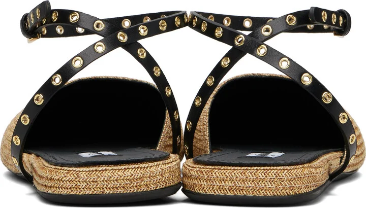 ALAÏA Beige Paper Straw Ballerina Flats - Image 2