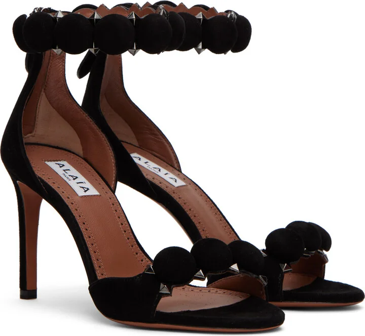 ALAÏA Black Bombe Heeled Sandals - Image 4