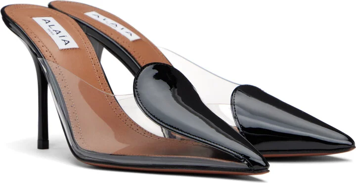 ALAÏA Black Calfskin Leather 90 Mules - Image 4