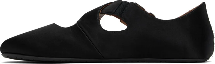ALAÏA Black Criss Cross Ballerina Flats - Image 3
