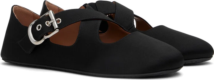 ALAÏA Black Criss Cross Ballerina Flats - Image 4