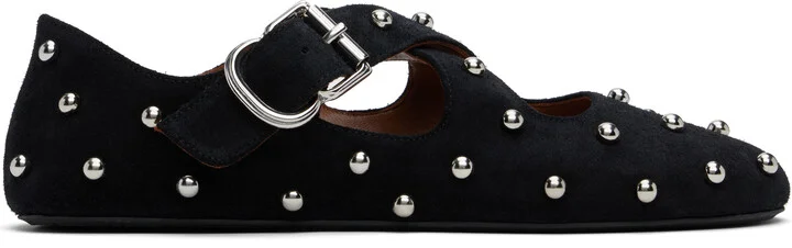 ALAÏA Black Criss Cross Ballerina Flats