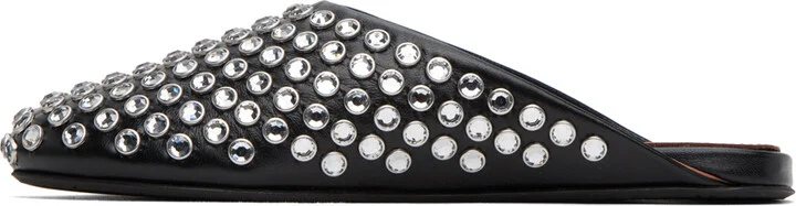 ALAÏA Black Crystal-Cut Mules - Image 3