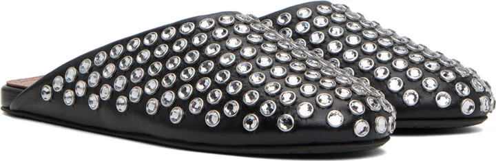 ALAÏA Black Crystal-Cut Mules - Image 4
