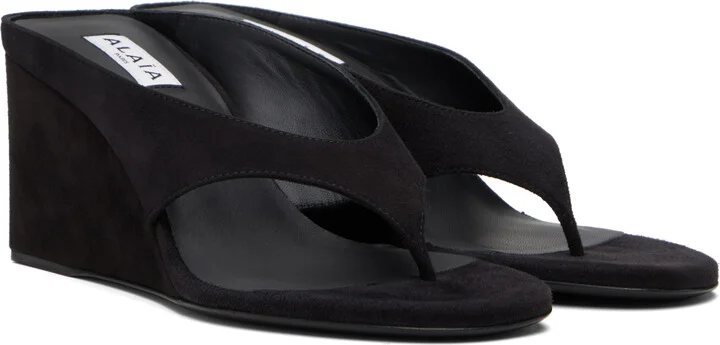 ALAÏA Black Cube Thong Mule Sandals - Image 4