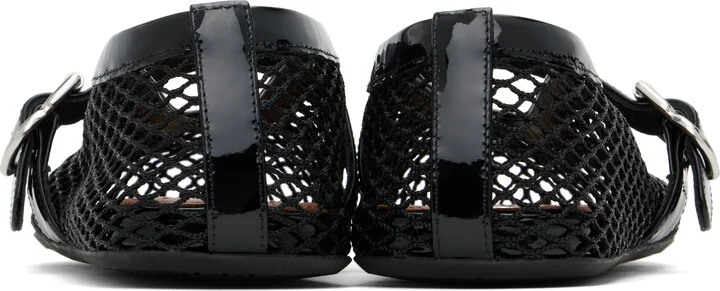 ALAÏA Black Fishnet Ballerina Flats - Image 2