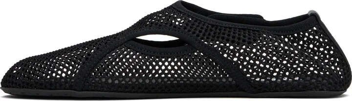 ALAÏA Black Fishnet Ballerina Flats - Image 3