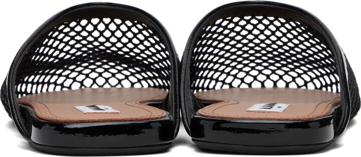 ALAÏA Black Fishnet Flat Mules - Image 2