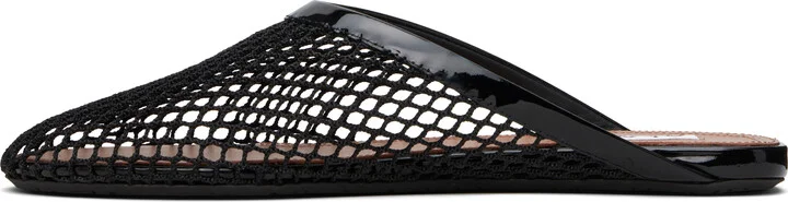 ALAÏA Black Fishnet Flat Mules - Image 3