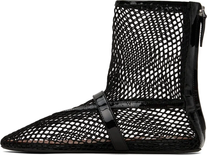 ALAÏA Black Fishnet High Boots - Image 3