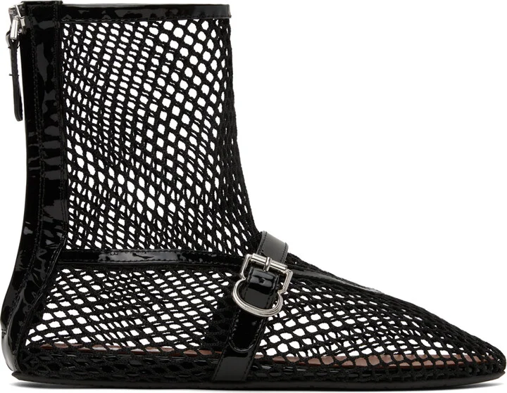 ALAÏA Black Fishnet High Boots