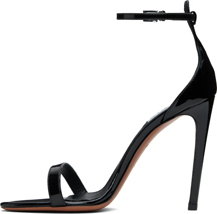 ALAÏA Black High Calfskin Heeled Sandals - Image 3