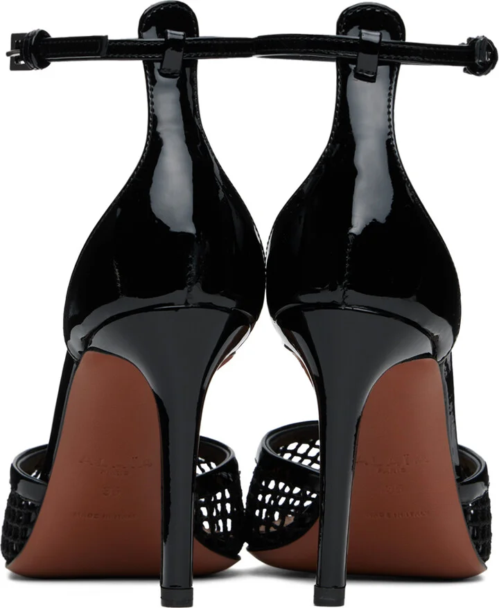 ALAÏA Black High Fishnet Heels - Image 2