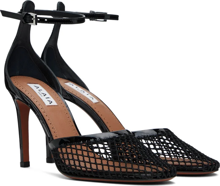 ALAÏA Black High Fishnet Heels - Image 4