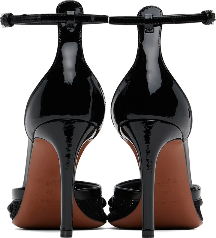 ALAÏA Black High Fishnet Heels - Image 2