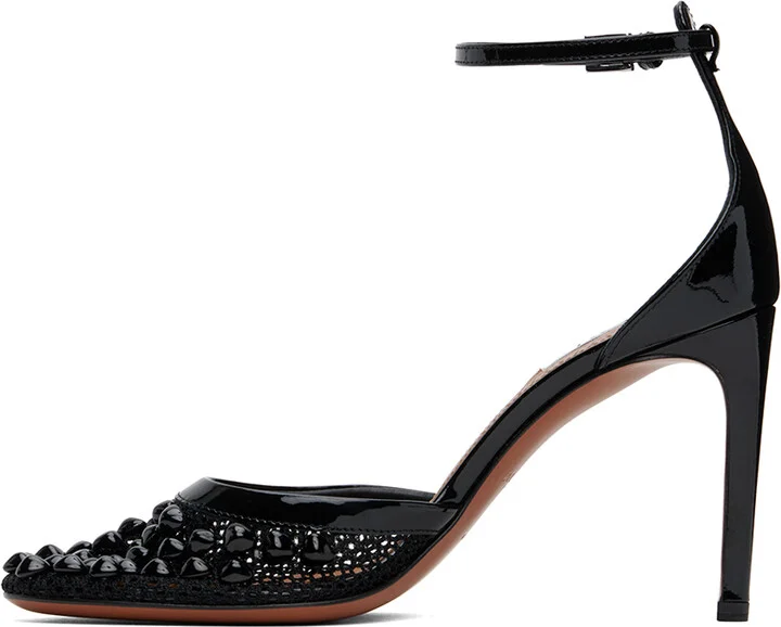 ALAÏA Black High Fishnet Heels - Image 3