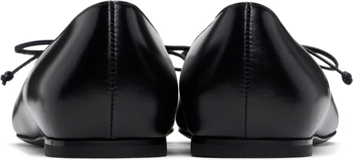 ALAÏA Black Lace-Up Ballerina Flats - Image 2