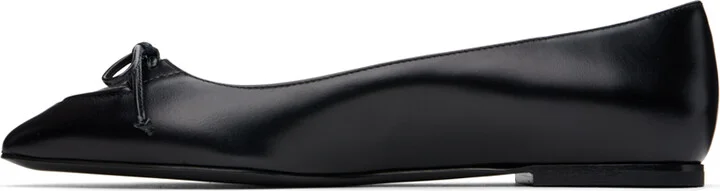 ALAÏA Black Lace-Up Ballerina Flats - Image 3