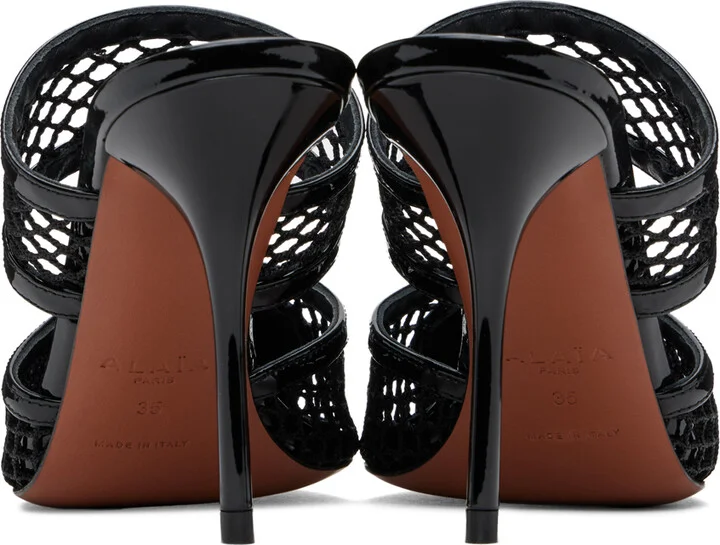 ALAÏA Black 'Le Cœur' Mules - Image 2
