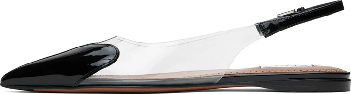 ALAÏA Black 'Le Cœur' Slingback Ballerina Flats - Image 3