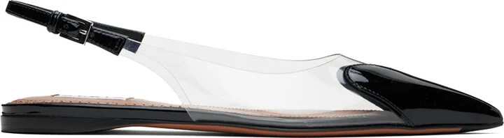 ALAÏA Black 'Le Cœur' Slingback Ballerina Flats