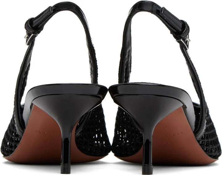 ALAÏA Black 'Le Coeur' Slingback Heels - Image 2