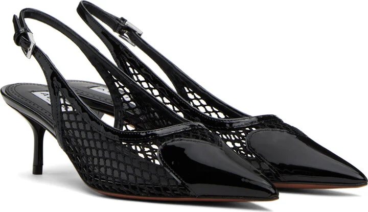ALAÏA Black 'Le Coeur' Slingback Heels - Image 4