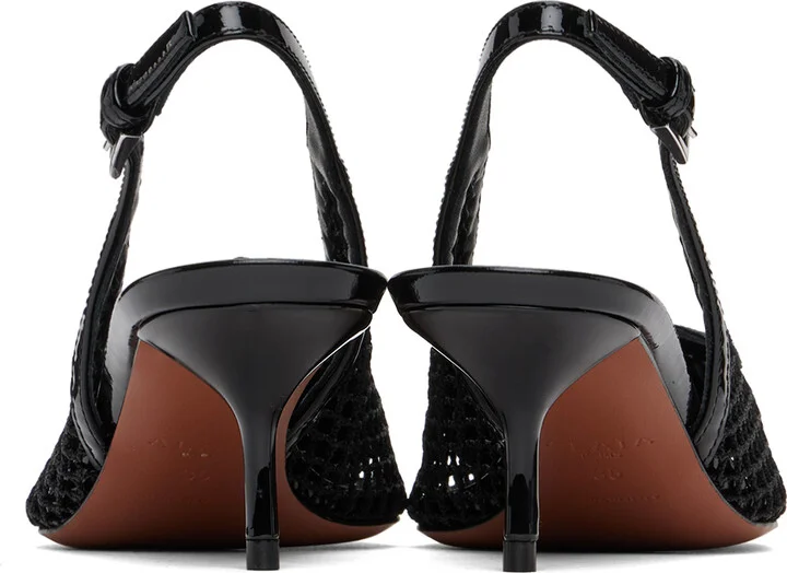 ALAÏA Black 'Le Cœur' Slingback Heels - Image 2