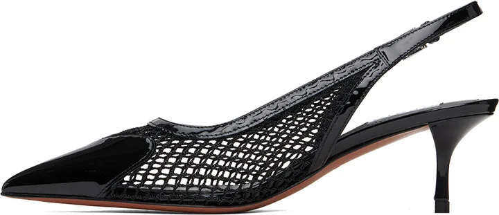 ALAÏA Black 'Le Cœur' Slingback Heels - Image 3