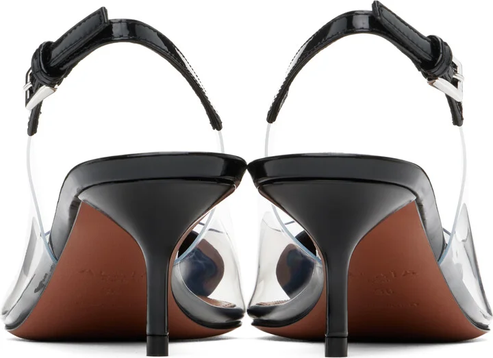 ALAÏA Black Le Coeur Slingback Heels - Image 2