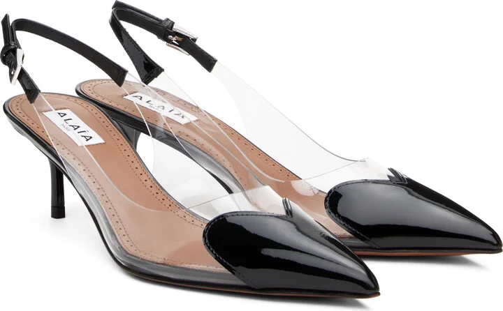 ALAÏA Black Le Coeur Slingback Heels - Image 4