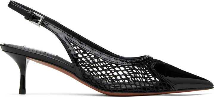 ALAÏA Black 'Le Coeur' Slingback Heels