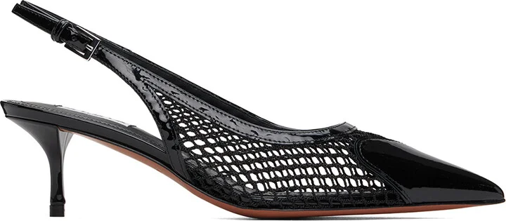 ALAÏA Black 'Le Cœur' Slingback Heels