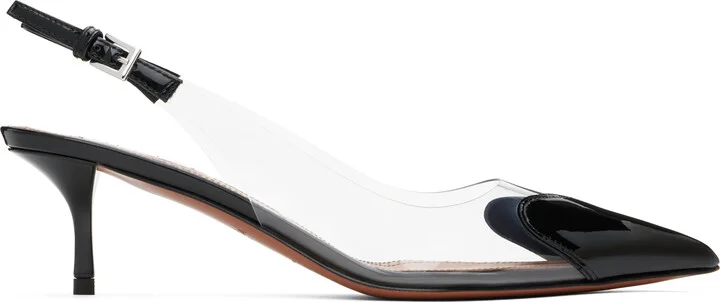 ALAÏA Black Le Coeur Slingback Heels