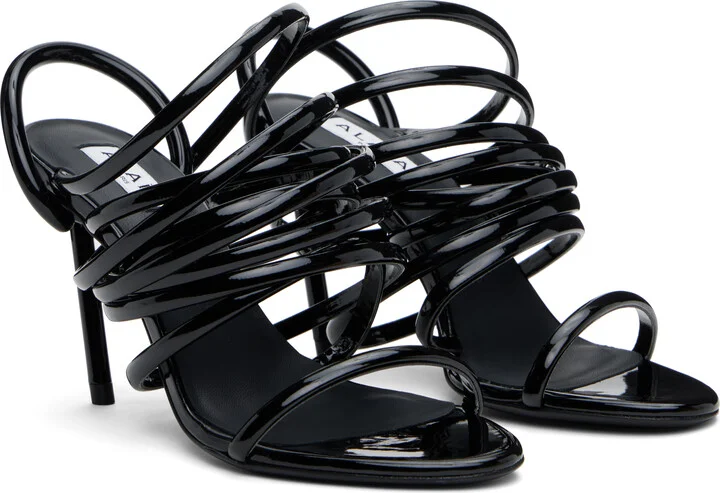 ALAÏA Black Multistrap Heeled Sandals - Image 4